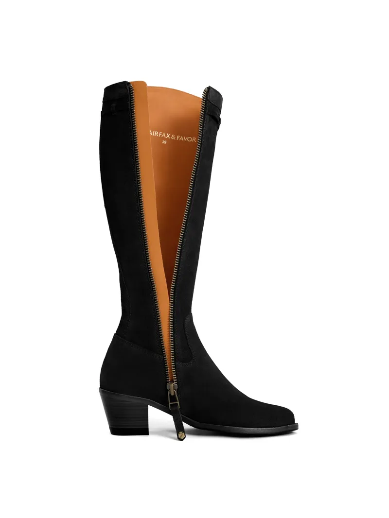 Fairfax and Favor Heeled Kimberley Black Suede-4