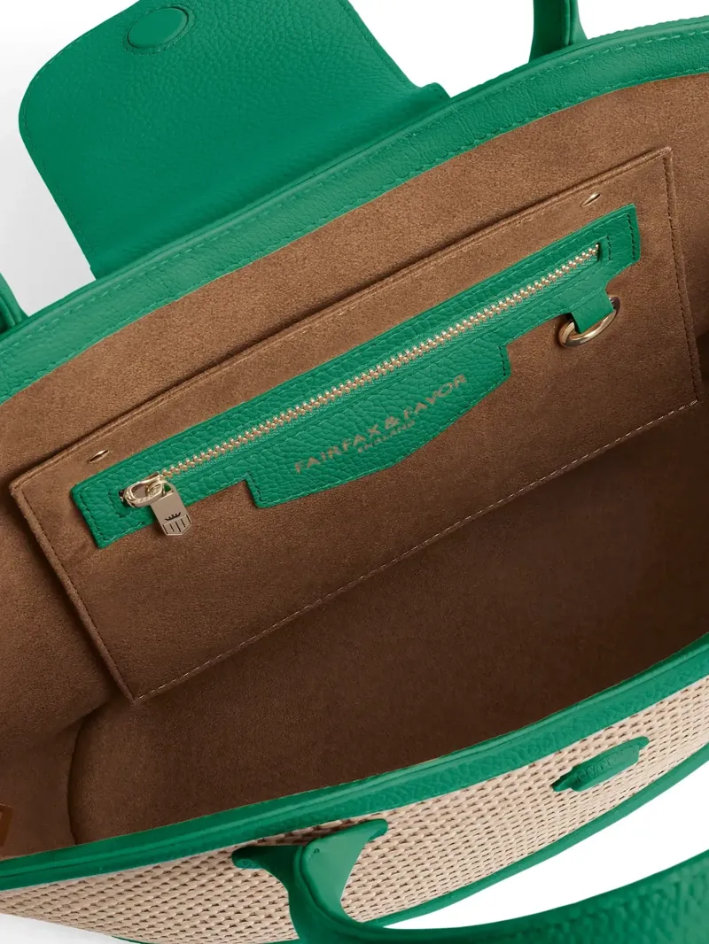 Fairfax and Favor Windsor Basket Bag Leather in Clover Green-3