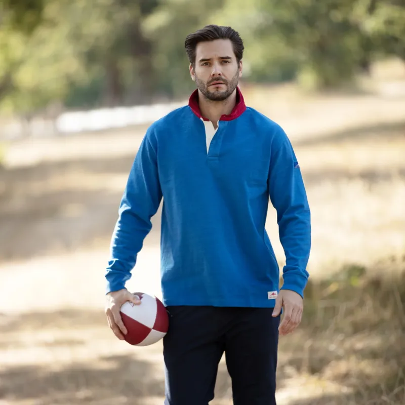 Bullwren Original Rugby Shirt in Nautical/Red