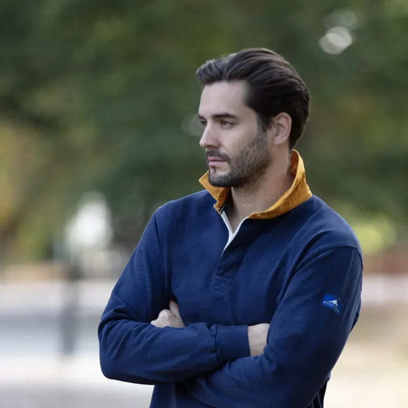 Bullwren Original Rugby Shirt in Navy/Mustard-2