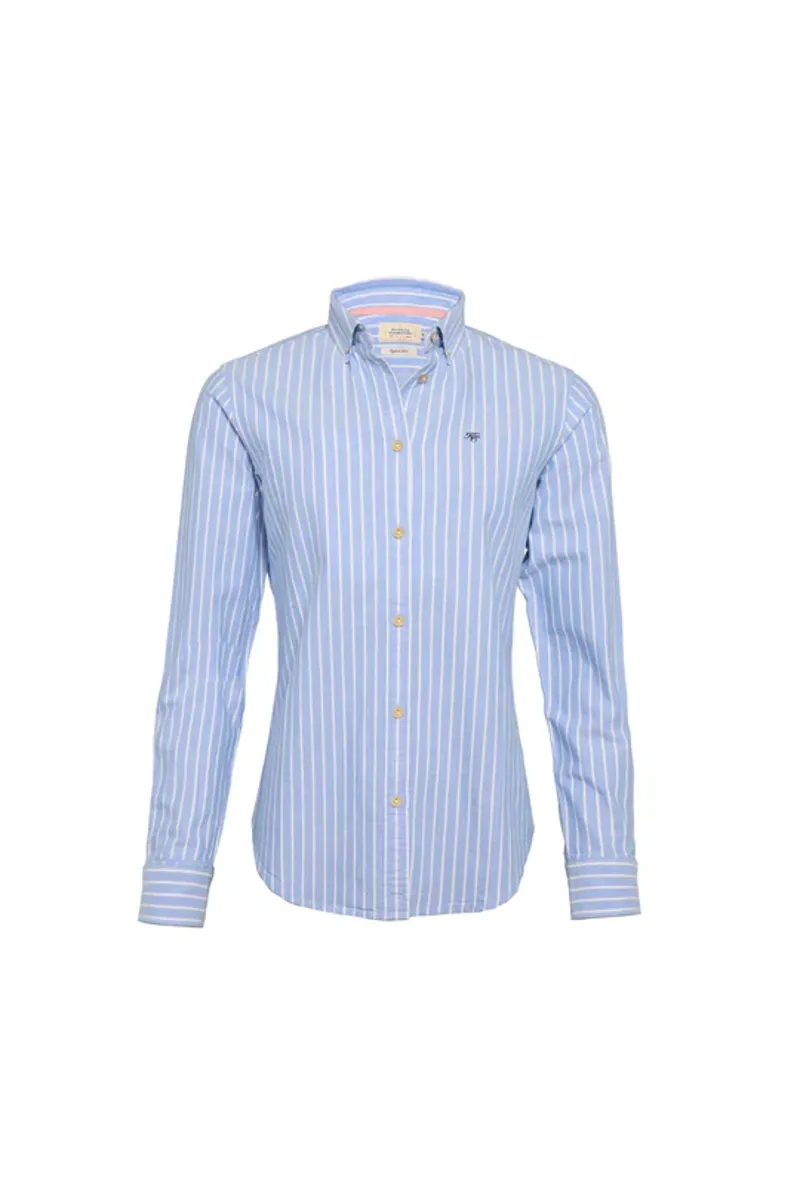 Holland Cooper Oxford Shirt Sky Blue Stripe-1