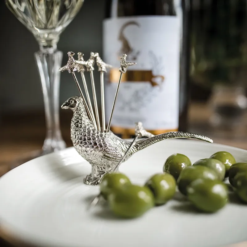 Culinary Concepts Pheasant Olive picks and holder-1