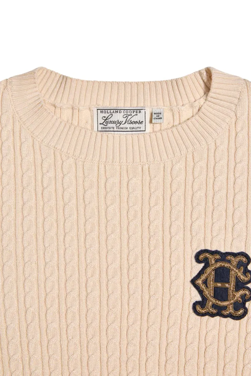 Holland Cooper Princeton Crew Neck Knit Almond-4