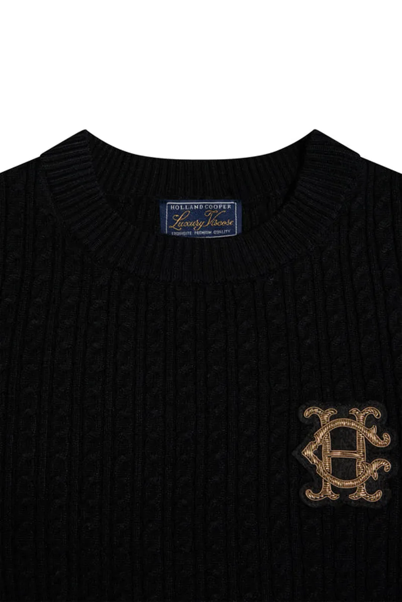 Holland Cooper Princeton Crew Neck Knit Black-6