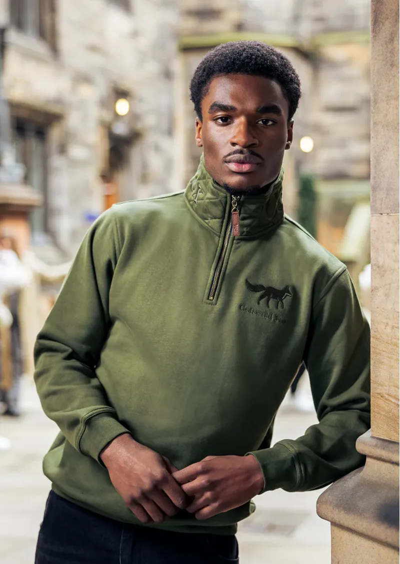 Cotswold Fox Tetbury Quarter Zip Basil-3