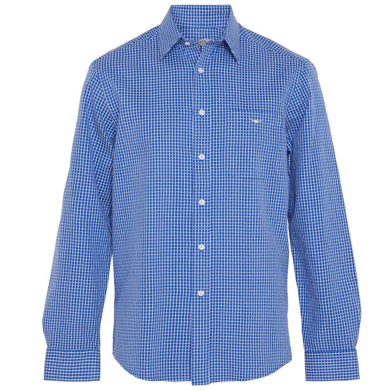 RM Williams Collins Shirt White Blue