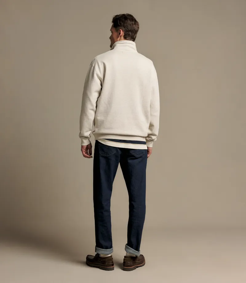 RM Williams Mulyungarie 1/4 Zip Sweatshirt in Ecru Marle-4