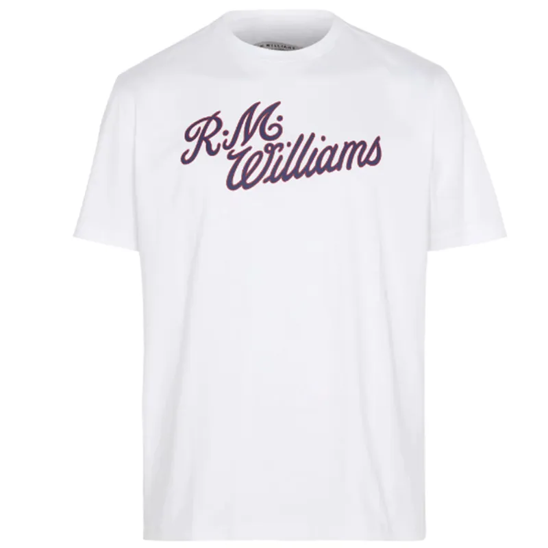 RM Williams R.M.W. Script T-Shirt White Red