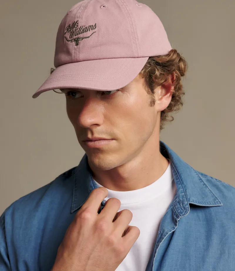 RM Williams Script Longhorn Cap in Mauve-3