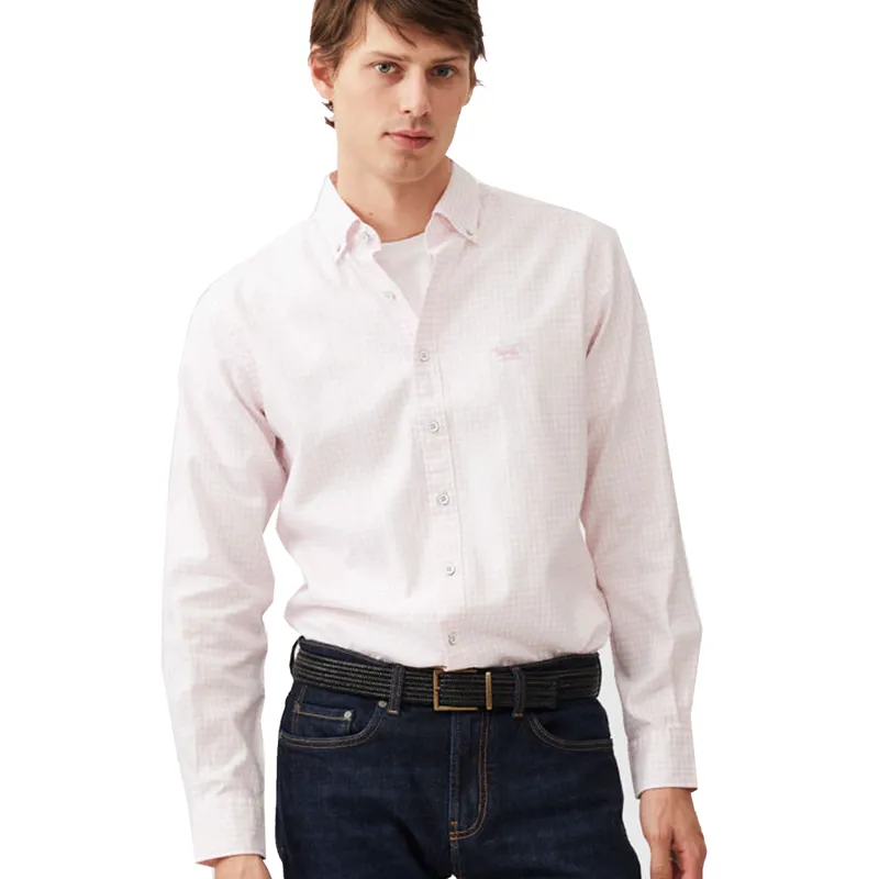 Rodd and Gunn Check Oxford Sports Fit Rosewater
