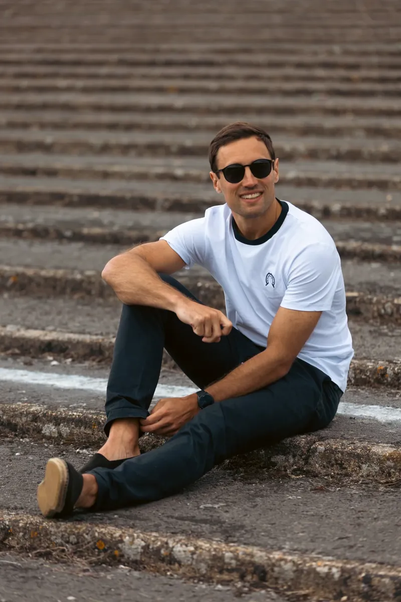 Hook Polo Classic Fit Heritage T-Shirt White-4