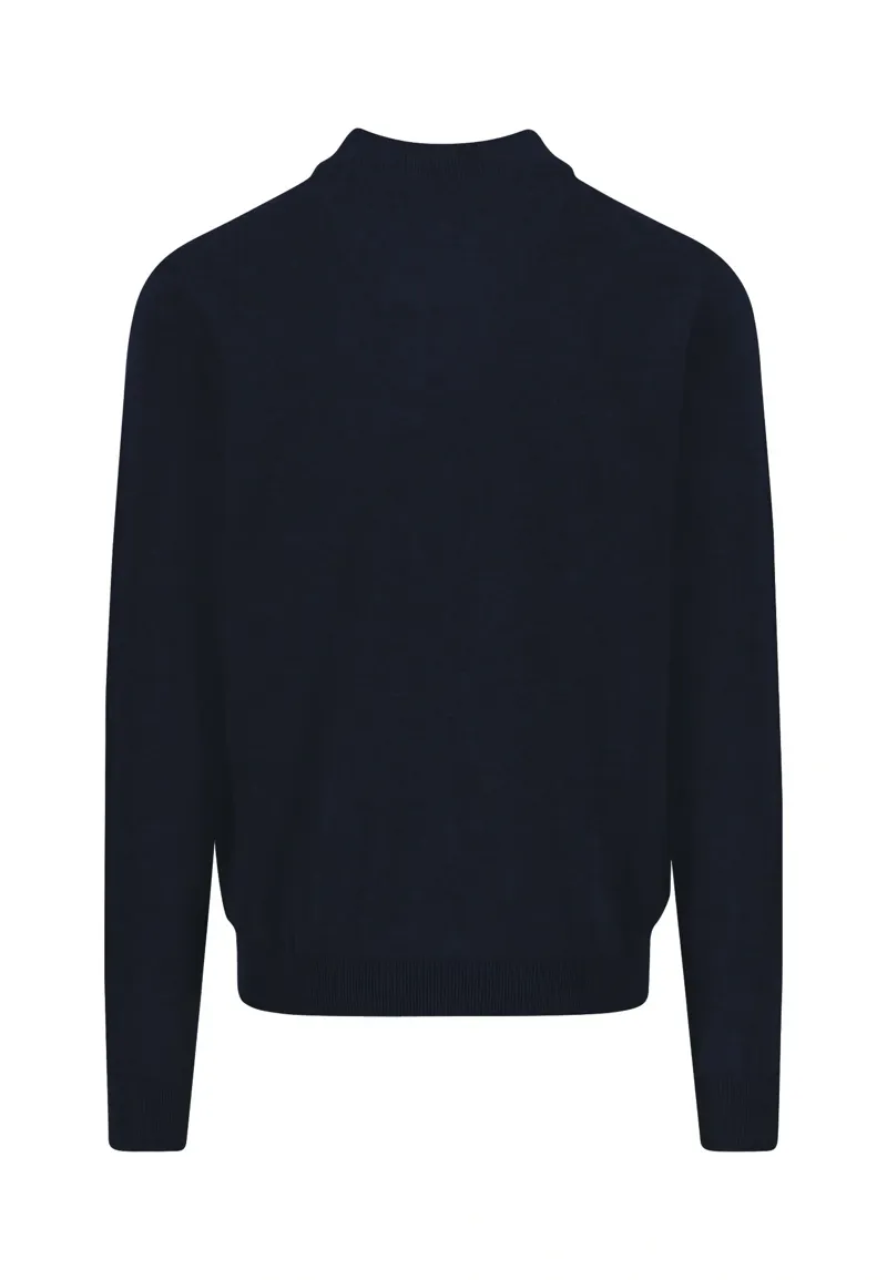 Fynch-Hatton Fine Knit Zip Cardigan Navy-1