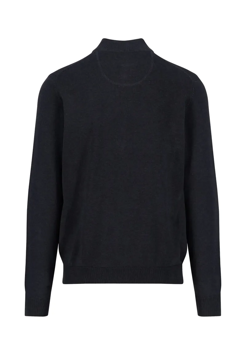 Fynch-Hatton Fine Knit Zip Cardigan Charcoal-1