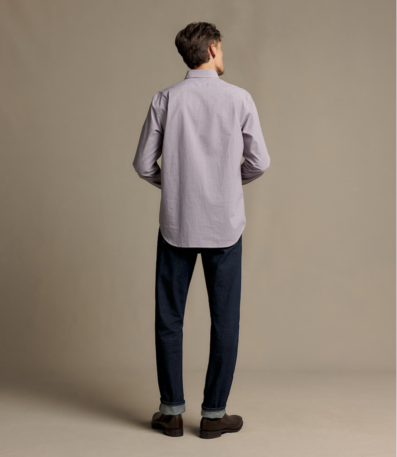 RM Williams Whyalla Poplin Check Shirt in Red-3