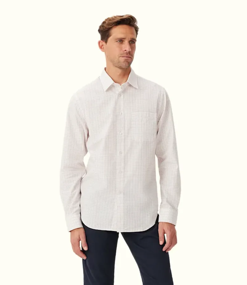 RM Williams Regular Poplin Shirt White Red-1