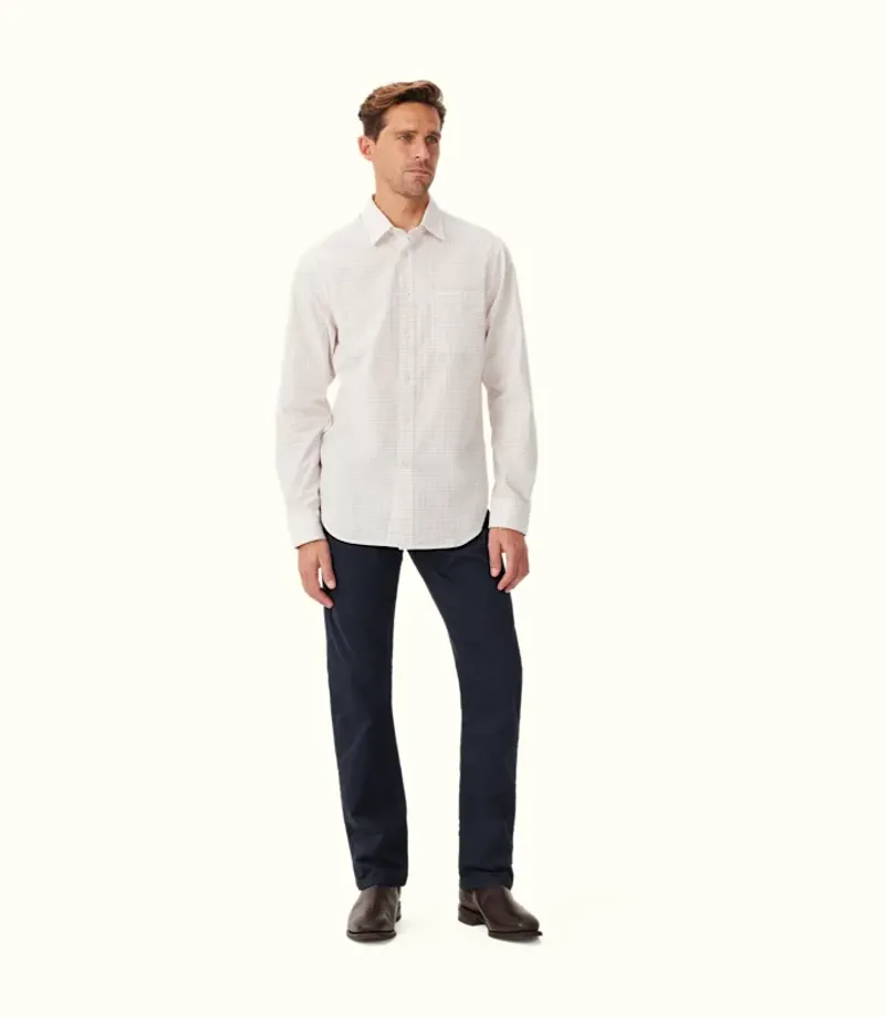 RM Williams Regular Poplin Shirt White Red-2