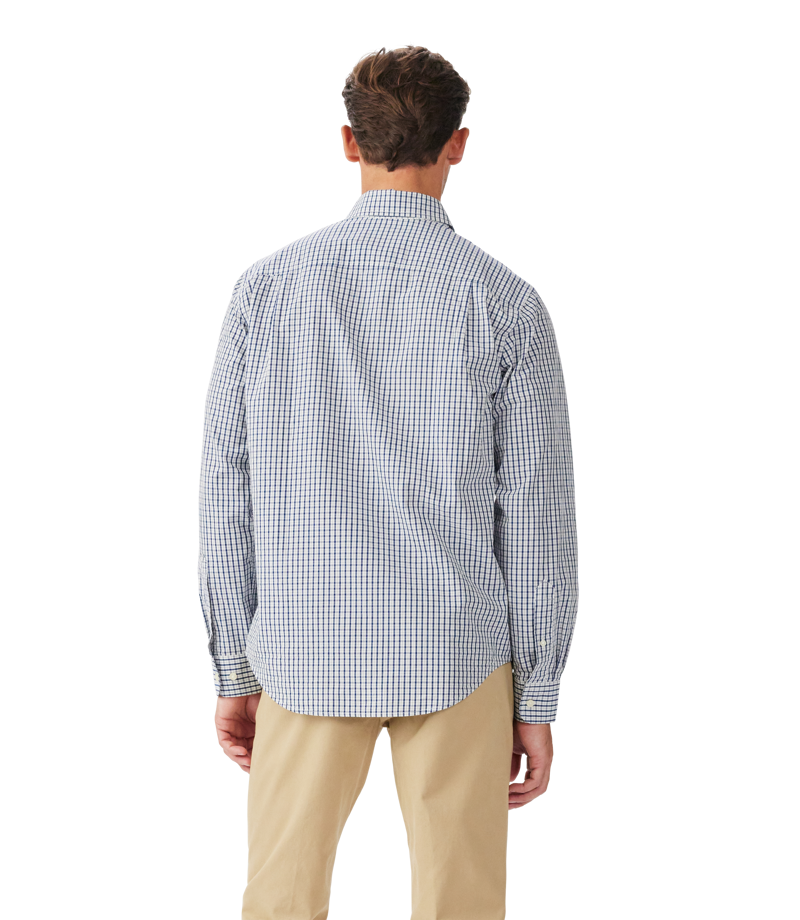 RM Williams Augusta Classic Poplin Shirt White Blue-2