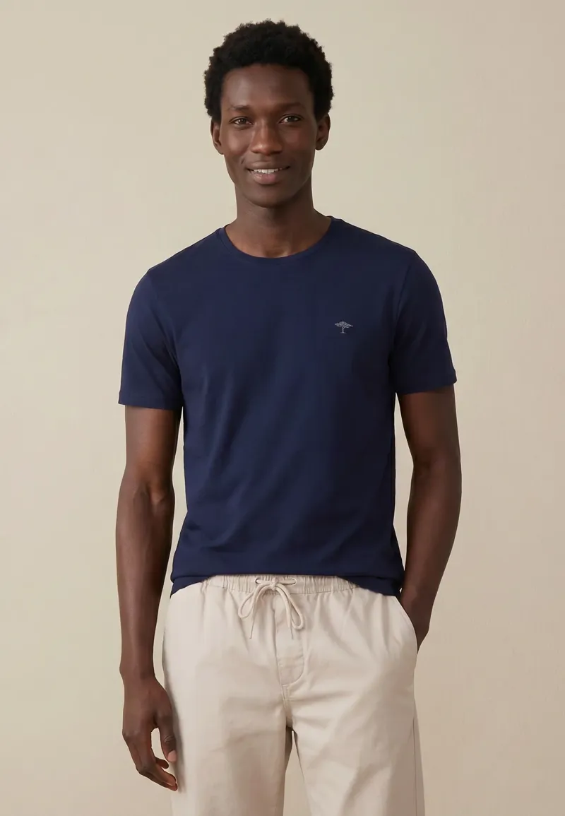 Fynch-Hatton O-Neck T-shirt in Navy-2