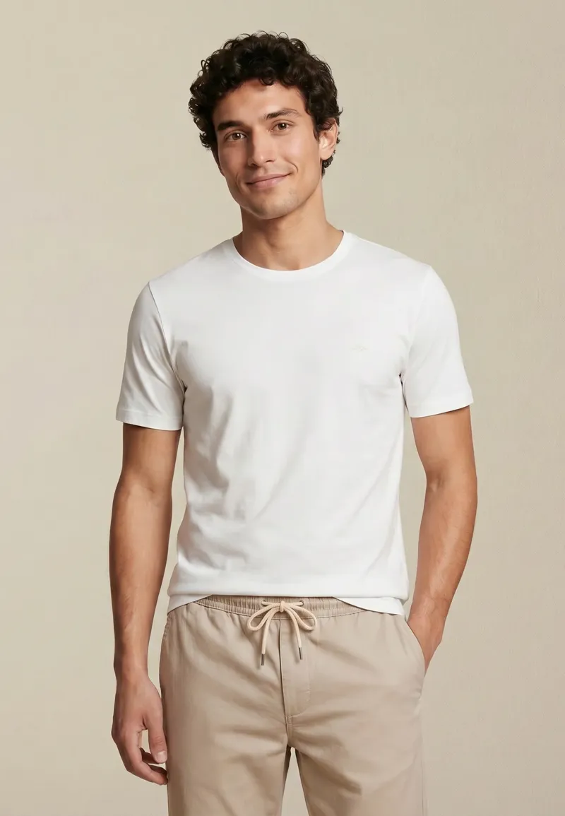 Fynch-Hatton O-Neck T-shirt in White-2