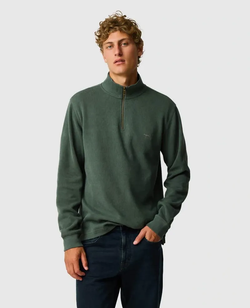 Rodd and Gunn Alton Avenue Sweat in Army Green-1