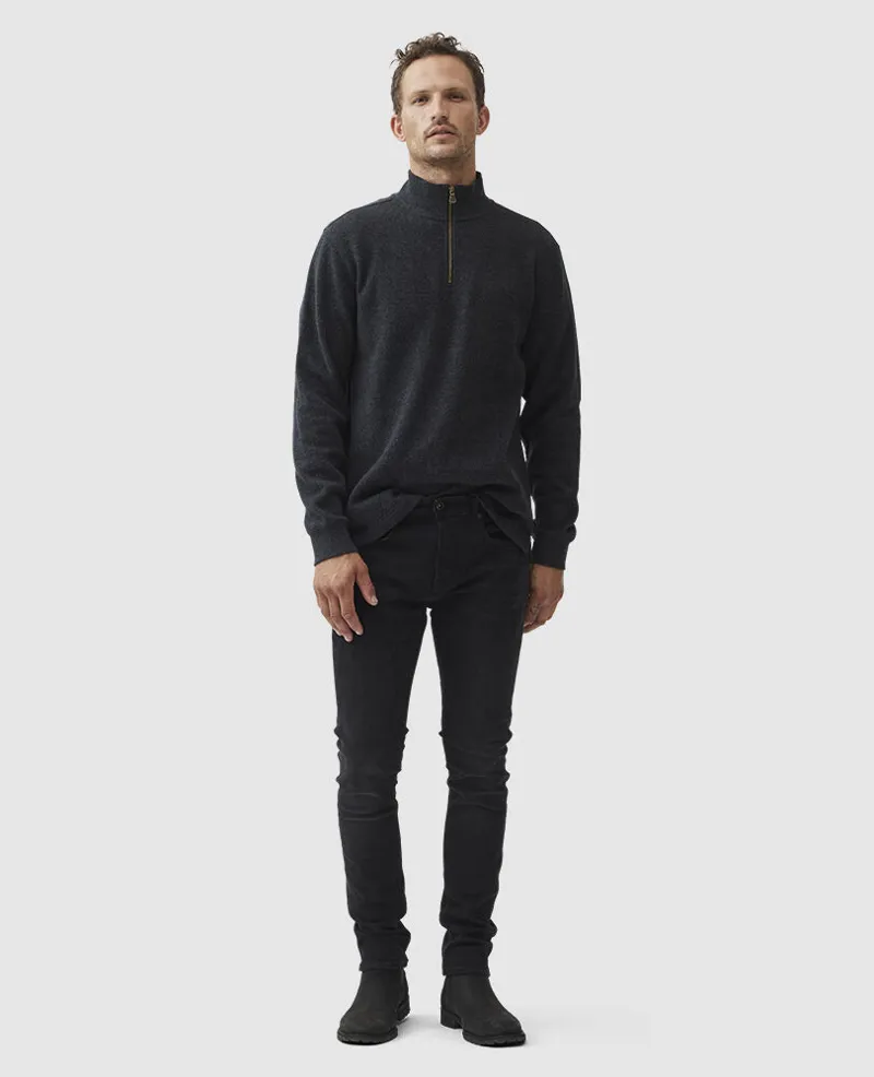 Rodd and Gunn Alton Ave Quarter Zip Sweat Asphalt-4