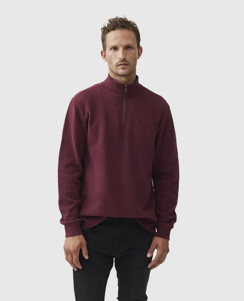 Rodd and Gunn Alton Ave Quarter Zip Sweat Berry-1