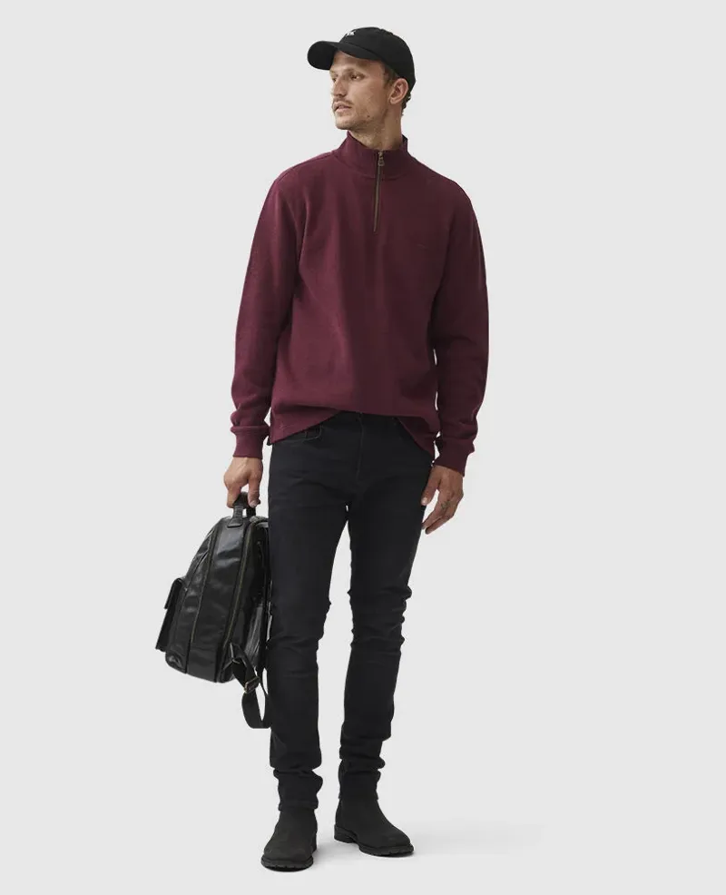 Rodd and Gunn Alton Ave Quarter Zip Sweat Berry-3