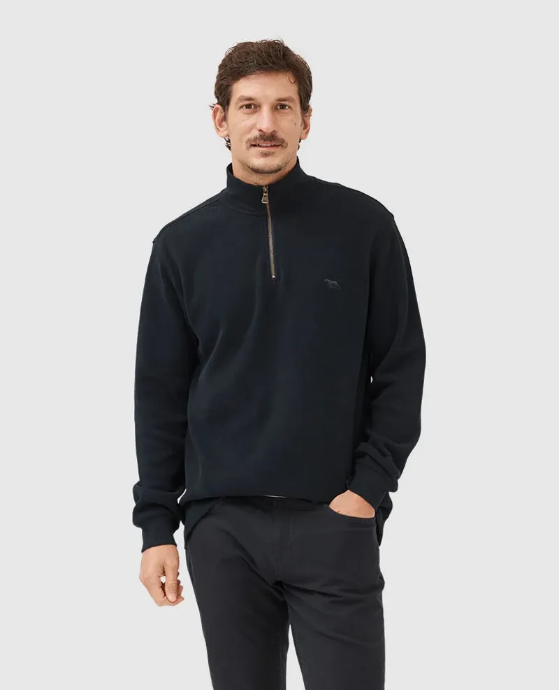 Rodd and Gunn Alton Ave Quarter Zip Sweat Eclipse-1