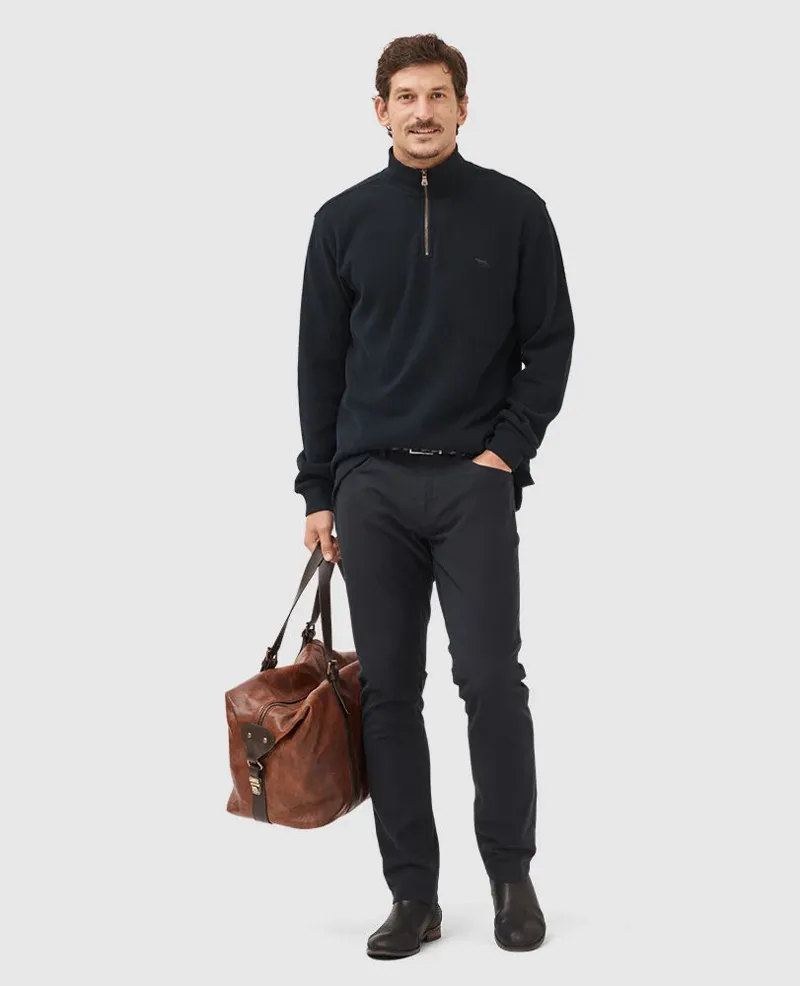 Rodd and Gunn Alton Ave Quarter Zip Sweat Eclipse-3