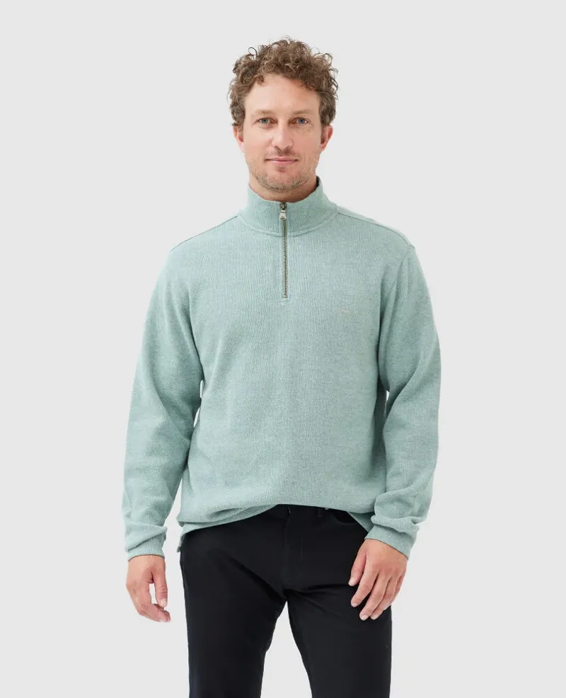 Rodd and Gunn Alton Ave Quarter Zip Sweat Sage-1