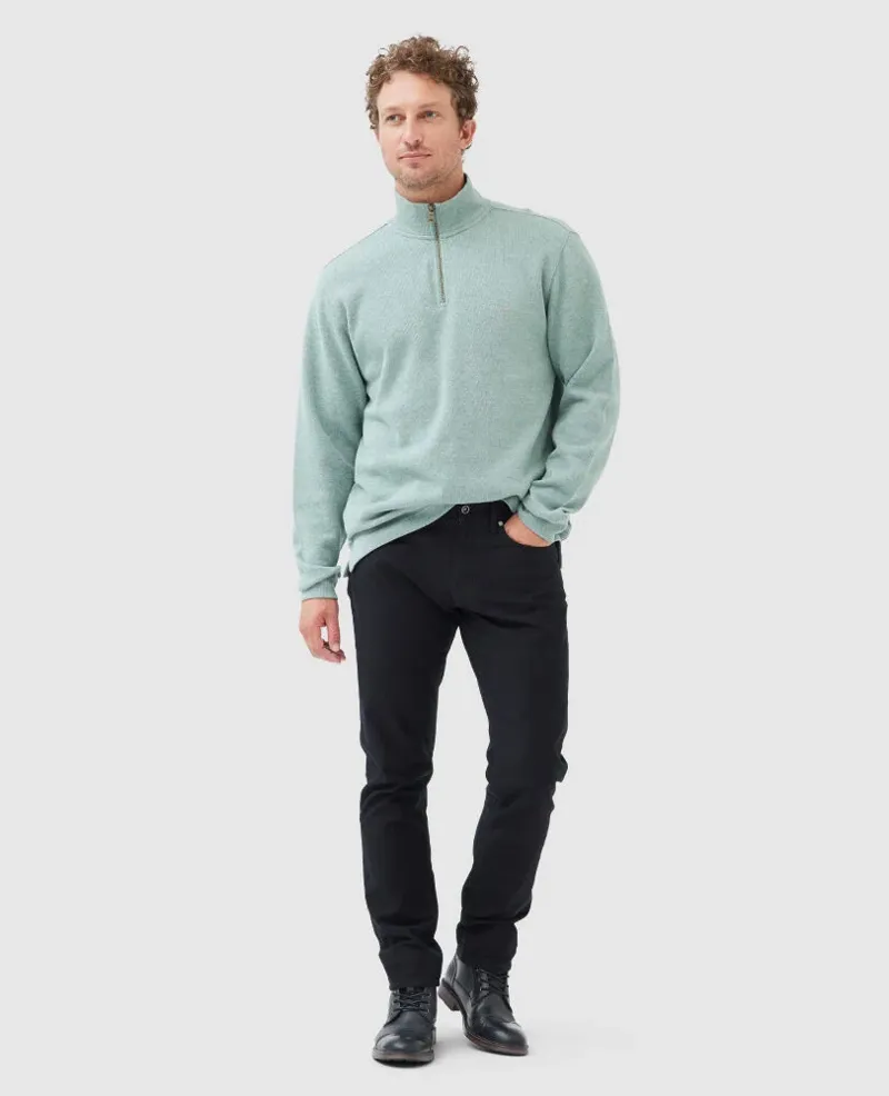 Rodd and Gunn Alton Ave Quarter Zip Sweat Sage-4