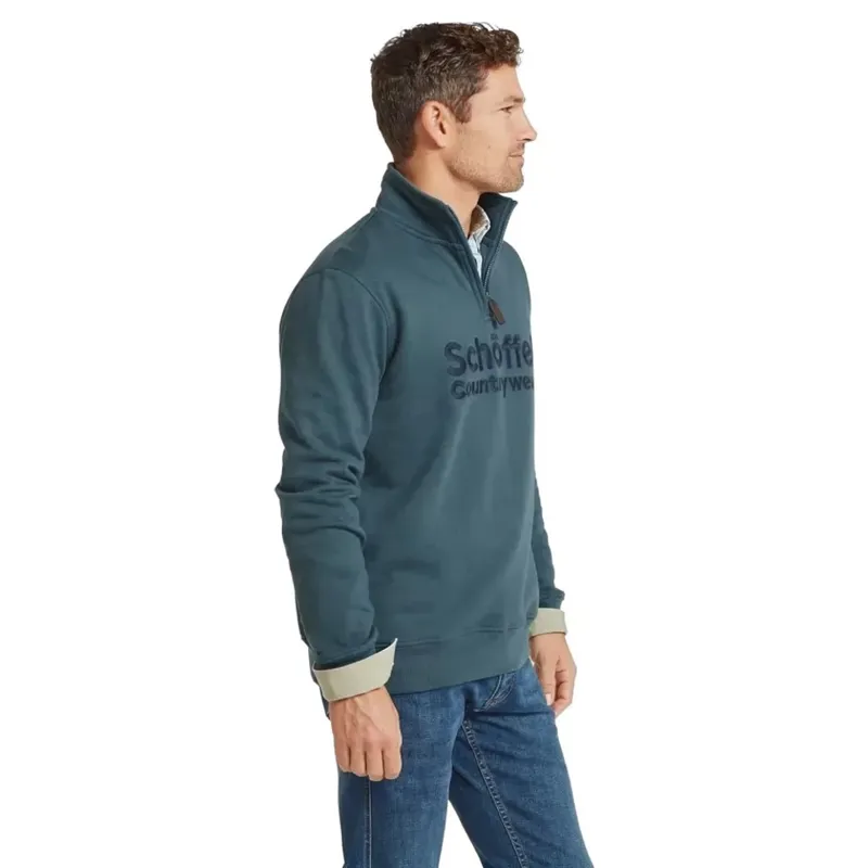 Schoffel Country Bude Sweatshirt in Deep Ocean Blue-3