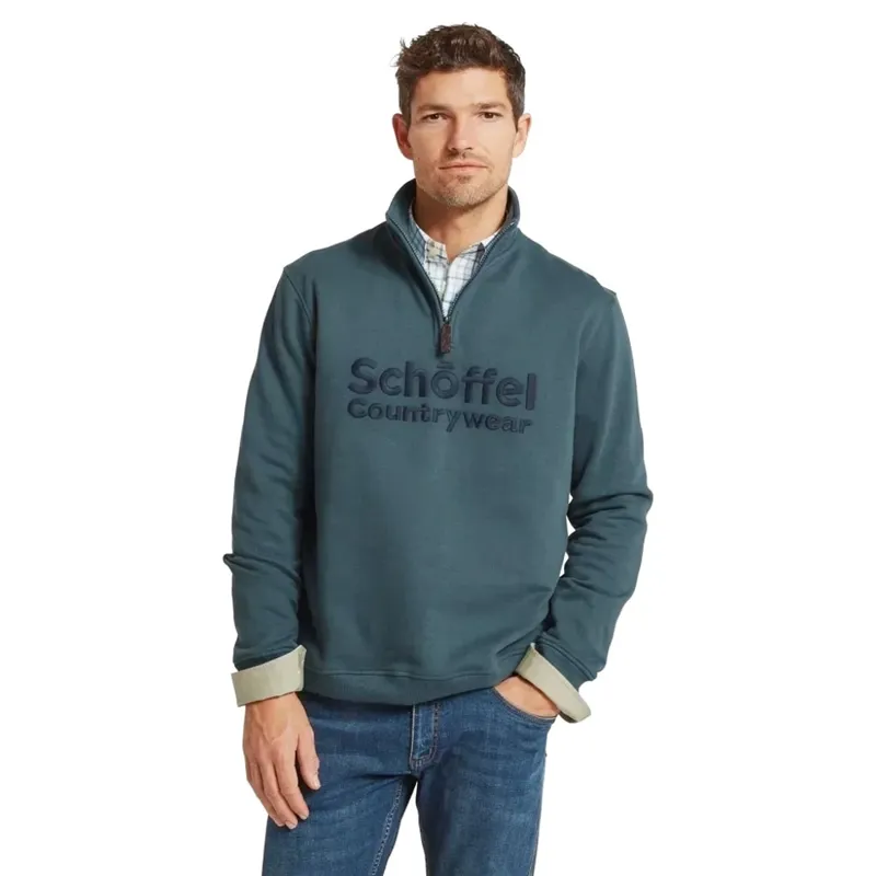 Schoffel Country Bude Sweatshirt in Deep Ocean Blue-1