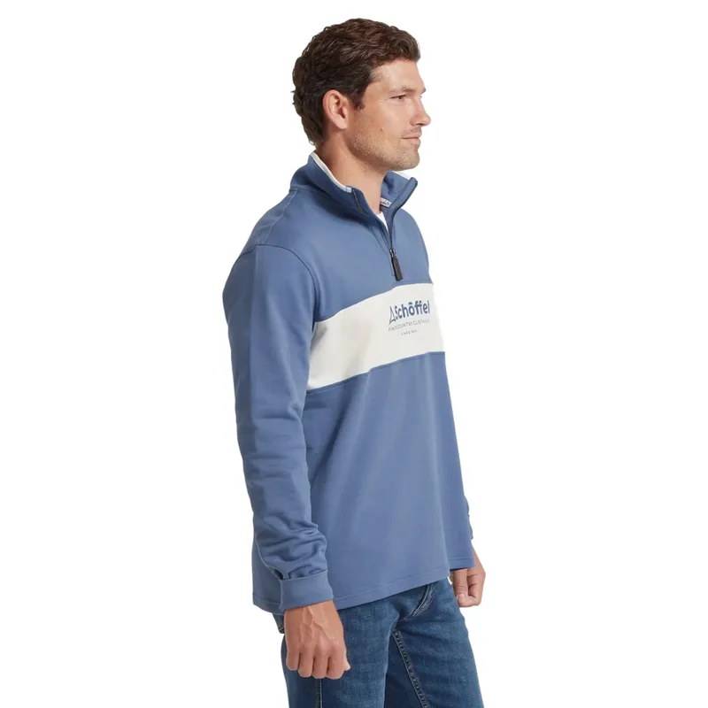 Schoffel Country Trencrom Quarter Zip in Vintage Indigo/Stone-3