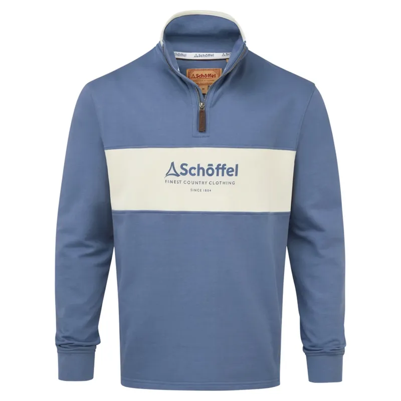 Schoffel Country Trencrom Quarter Zip in Vintage Indigo/Stone