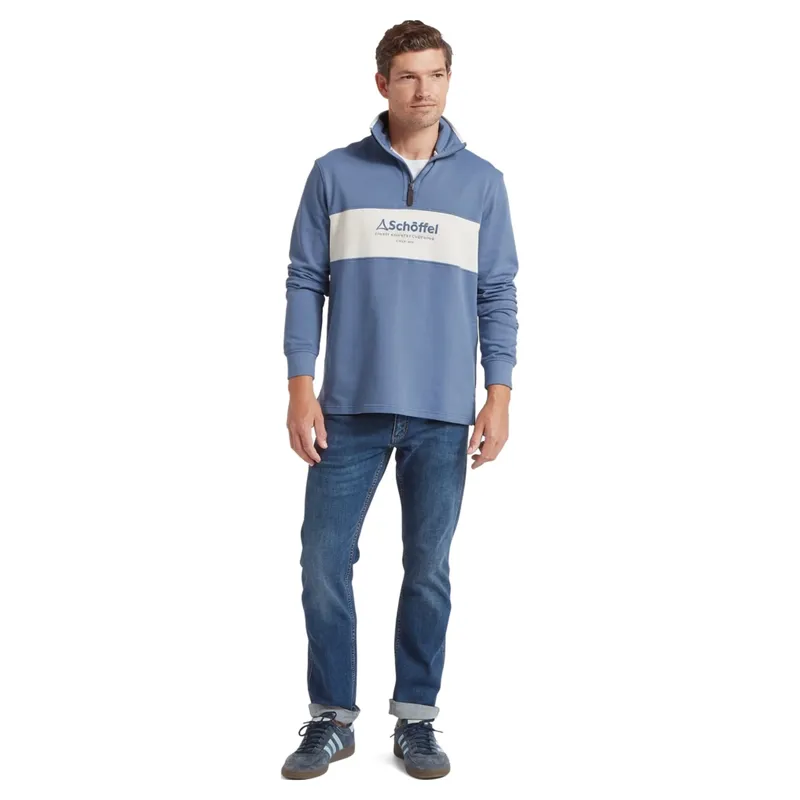 Schoffel Country Trencrom Quarter Zip in Vintage Indigo/Stone-1