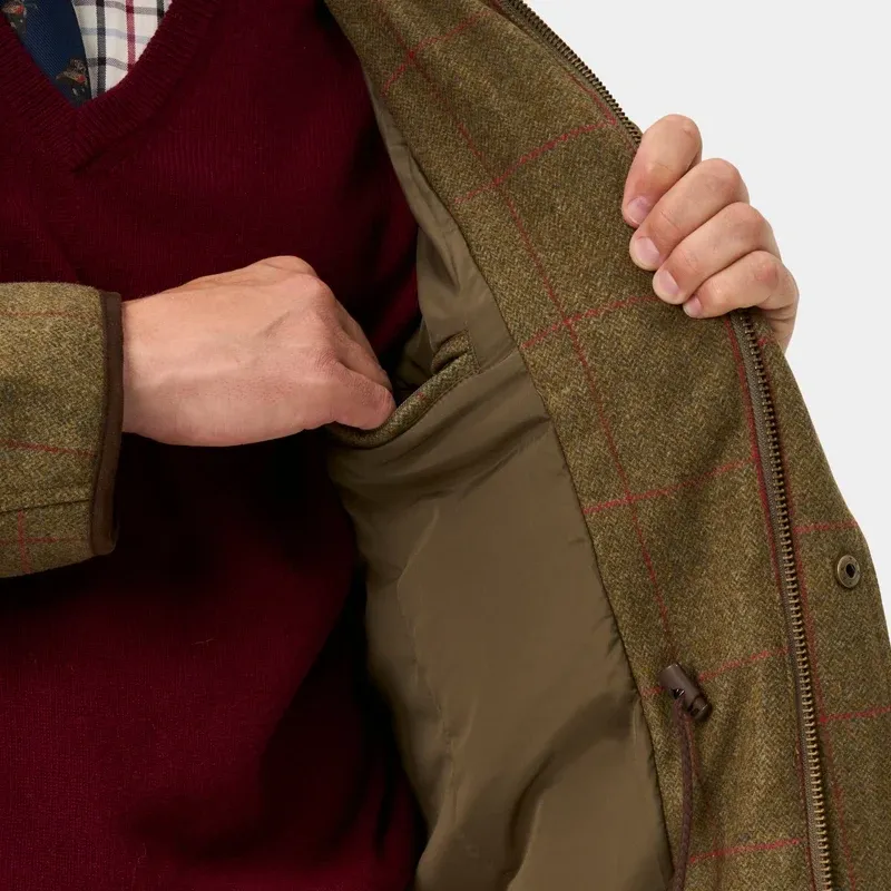 Alan Paine Combrook Men's Tweed Waterproof Shooting Field Coat in Mariner-10