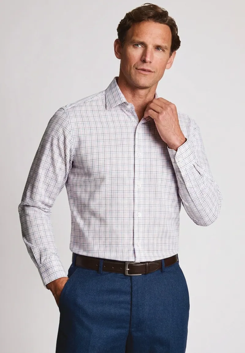 Brook Taverner Small Tattersall Shirt in Lilac-1