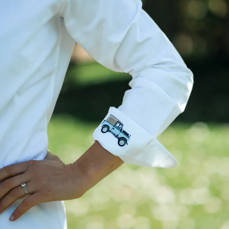 Hook Polo Ladies White Oxford Shirt-3