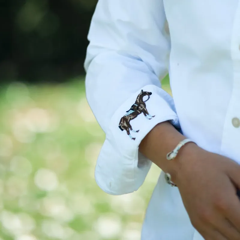 Hook Polo Ladies White Oxford Shirt-7