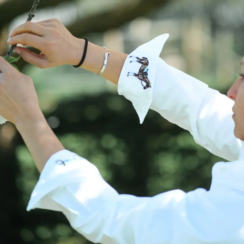 Hook Polo Ladies White Oxford Shirt-9