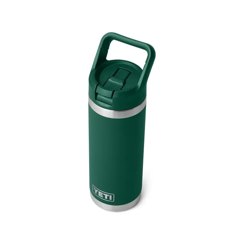 Yeti Rambler 18oz Colour Straw Bottle Black Forest Green-2