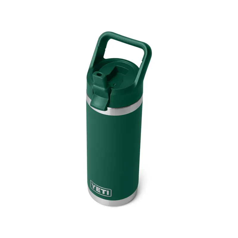 Yeti Rambler 18oz Colour Straw Bottle Black Forest Green-3