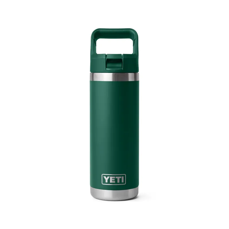Yeti Rambler 18oz Colour Straw Bottle Black Forest Green