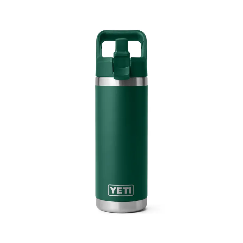 Yeti Rambler 18oz Colour Straw Bottle Black Forest Green-1