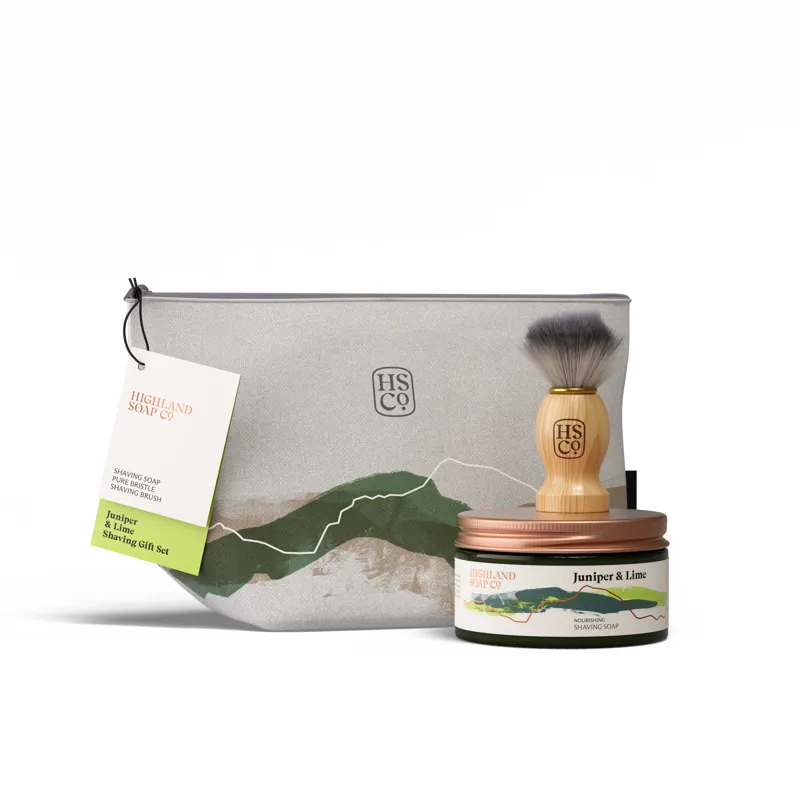 Highland Soap Co. Shaving Gift Set in Juniper and Lime