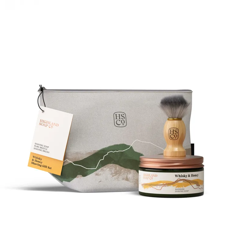 Highland Soap Co. Shaving Gift Set in Whisky and Honey