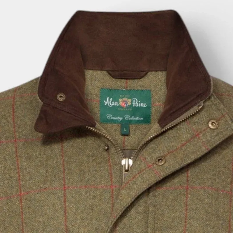 Alan Paine Combrook Men's Tweed Waterproof Shooting Field Coat in Mariner-12