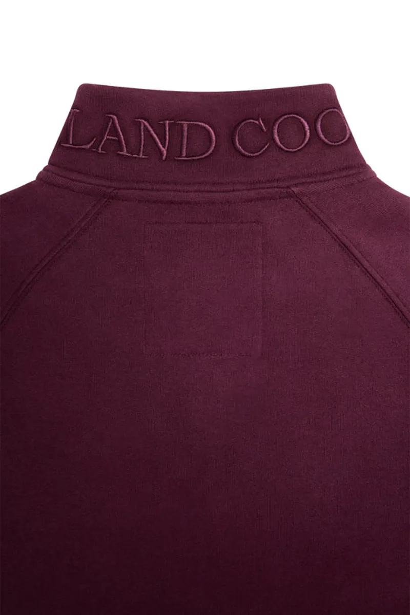 Holland Cooper Sporting Goods Zip Henley Sweatshirt in Mulberry-6