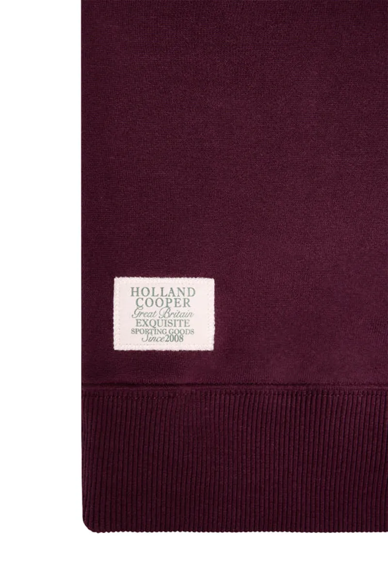 Holland Cooper Sporting Goods Zip Henley Sweatshirt in Mulberry-7